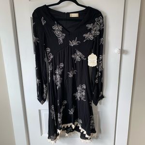 Altar’d State Black and Cream Midi Dress